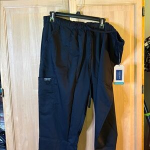 Cherokee Black scrub Pants with drawstring Waist- 2XL short